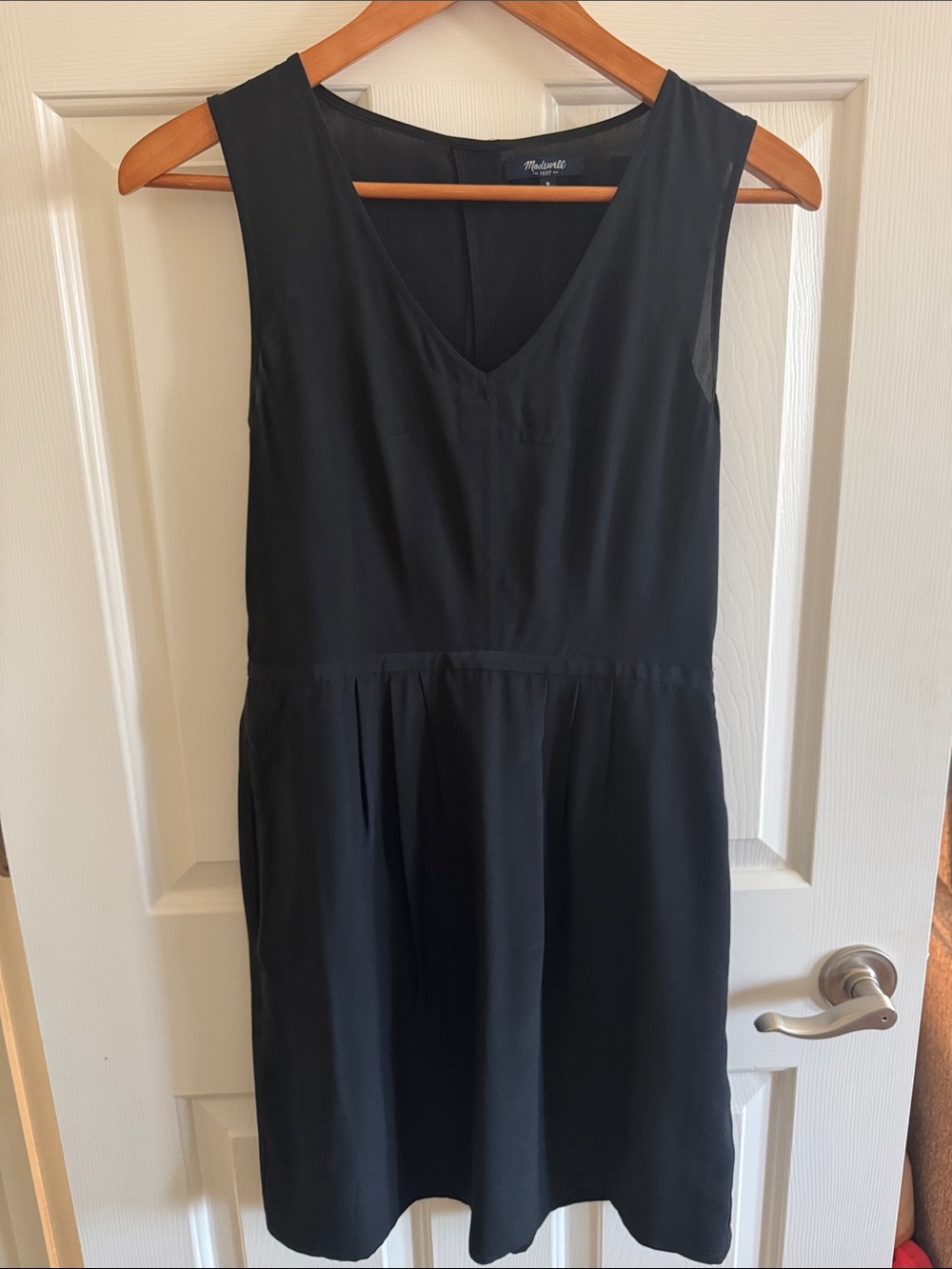 Madewell Silk Black Mini Tank Top Dress